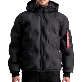 MUSKA ALPHA INDUSTRIES JAKNA HOODED LOGO PUFFER