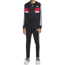 ADIDAS KOMPLET TRENERKA J 3S TIB FT TS BLACK/WHITE/PURRUB DJEČACI